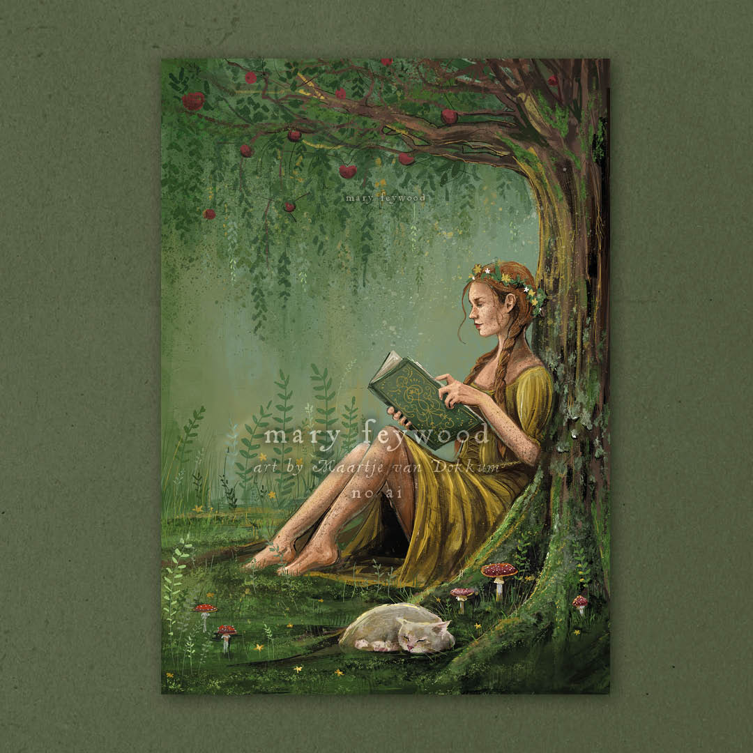 Reading in a summer forest
